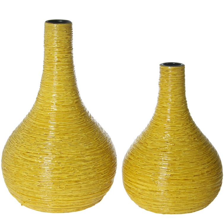 Ivy Bronx Set 2 Ceramica Yellow Ceramics Wayfair.co.uk